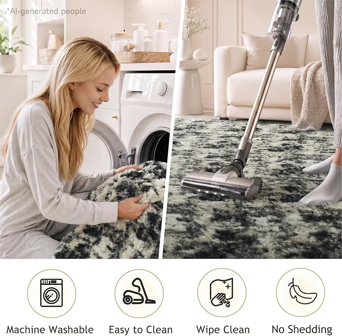 Ophanie Black Gold and Grey Area Rugs - Image 6