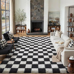 PureCozy Checkered Rug 8x10 for Living Room by PureCozy
