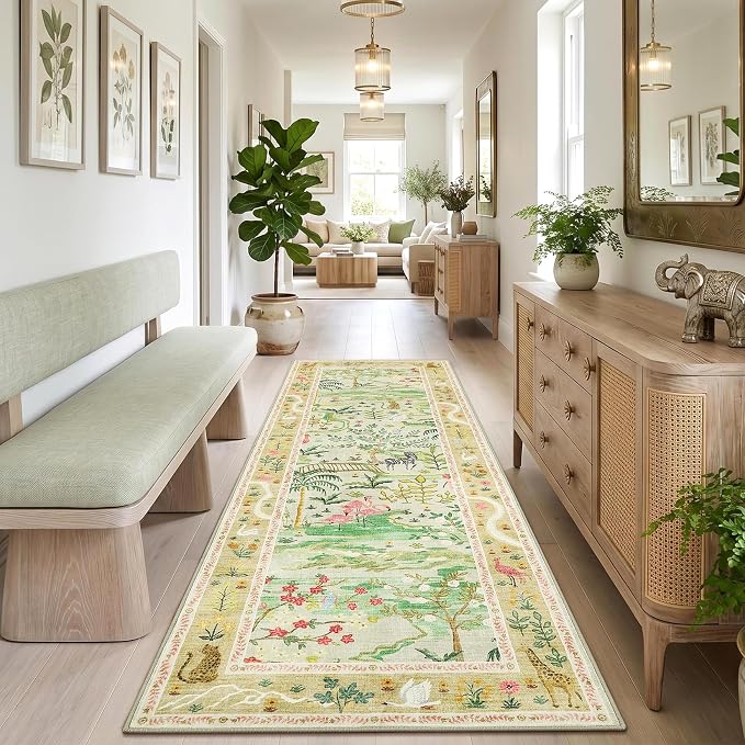 2x6 Hallway Runner Rug Non Slip Forest Nursery Runners Washable Stain Resistant - Image 9