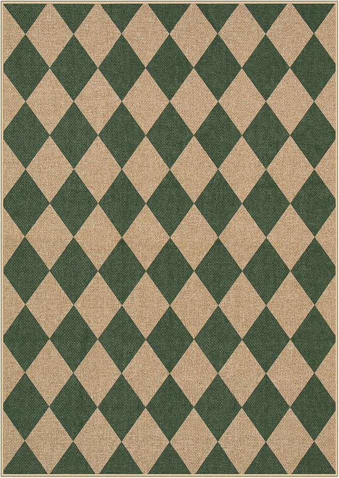 Lahome Colette Checkered Outdoor Rug 5x7, Washable Rug - Image 9
