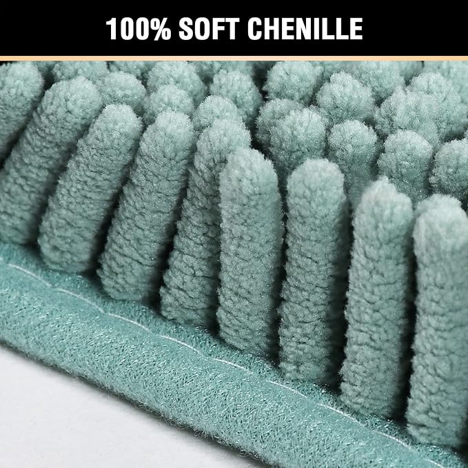 H.VERSAILTEX Bath Mat for Bathroom Non Slip Luxury Chenille Ultra Soft Bath - Image 3