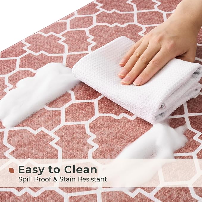 FRESHMINT Kitchen Mat Set of 2, Anti-Fatigue Cushioned Kitchen Mats - Image 5