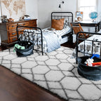 ONASAR 6x9 Area Rugs for Living Room Bedroom, Large Fluffy White and Grey Throw - Image 8