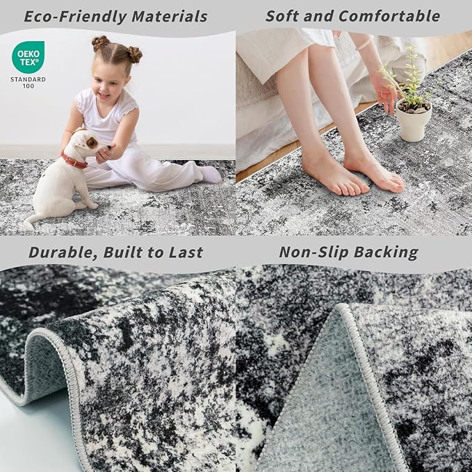 5x5 Rug Square for Living Room – Machine Washable Non-Slip Area Rug for Kitchen - Image 5