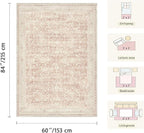 Latte&Fog 8x10 Pink Rugs for Living Room, Washeble Vintage Rugs for Girls - Image 2