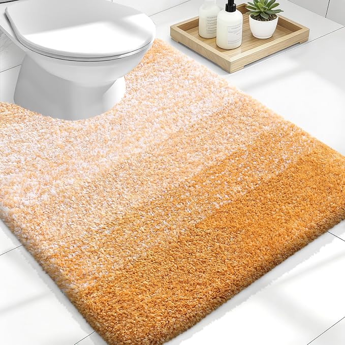 OLANLY Luxury Toilet Rugs U-Shaped 24x20, Extra Soft and Absorbent Microfiber by OLANLY