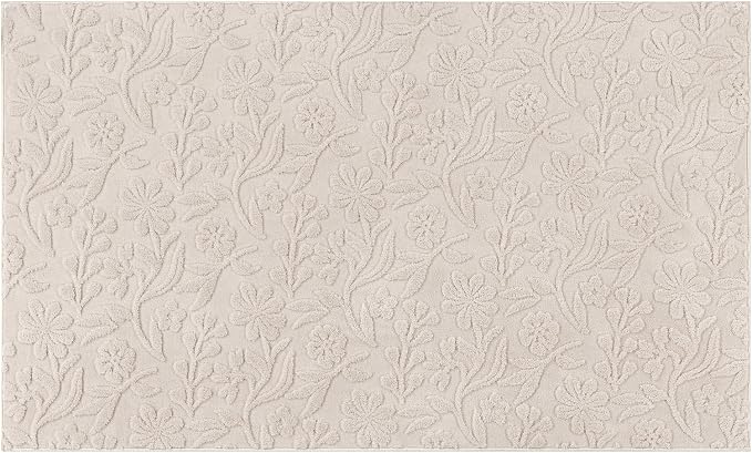 Vaukki 3x5 Area Rug for Living Room, Soft Fluffy Washable Modern Floral Indoor - Image 9