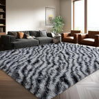 Fluffy Rugs for Living Room, 6x9 Ft Zebra Black and White Area Rug, Soft Large - Image 2