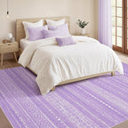 Nakagishi Purple Rug for Bedroom Girls: 5x7 Washable Boho Large Neutral Area - Image 4