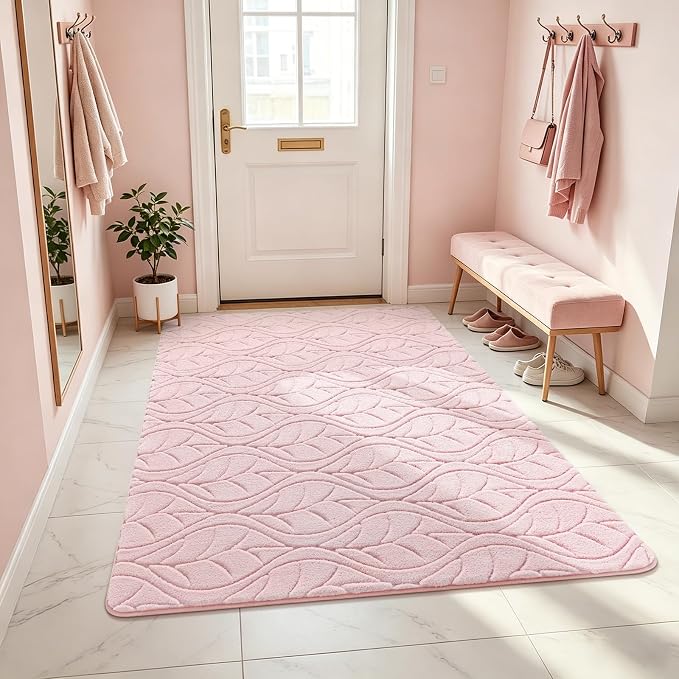 Macgace 3x5 Pink Area Rug, Washable Shag Carpet, Kids Room Nursery Rugs - Image 2