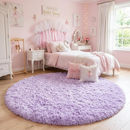 Amdrebio Light Purple Large Round Rugs 8Ft - Image 2