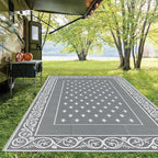 Pauwer Waterproof Outdoor Rug 9x12, Reversible Plastic Straw Patio Camping Rug - Image 7