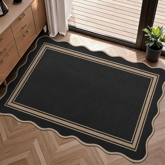 Easy Jute Kitchen Rug 2x3 Front Door Mat Washable Non Slip Entryway Rug by Zeeinx