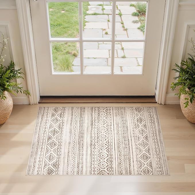 cotiled Washable 2x3 Entryway Rug: Washable Boho Rugs - Image 2