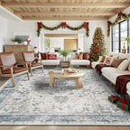 Rugxara 10x14 Extra Large Washable Area Rug, Soft Neutral Vintage Boho Rug - Image 5