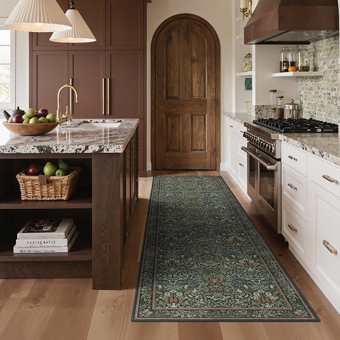 GENIMO Washable Floral Runner Rug 2x7, Non-Slip Long Hallway Carpet - Image 3