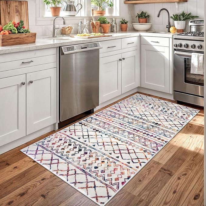 KUTA 3x5 Rugs for Entryway Boho Area Rug for Living Room, Moroccan Multi-Color - Image 2