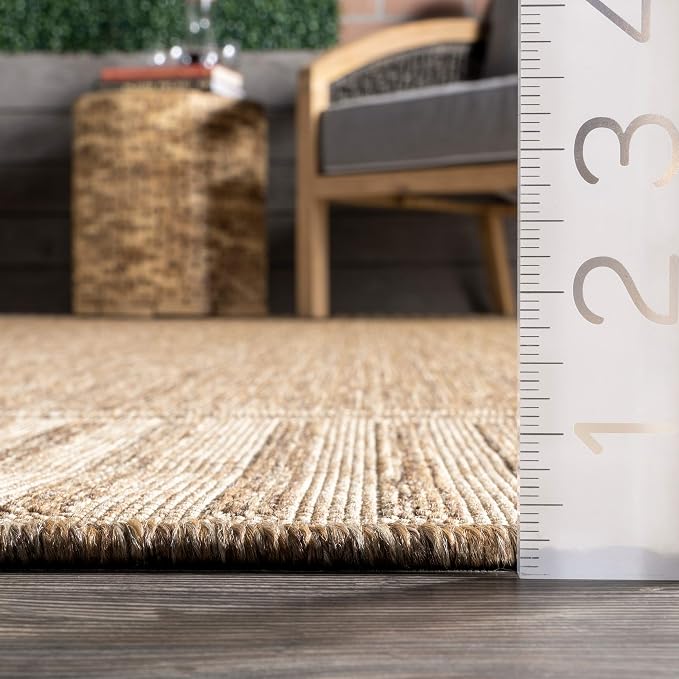 Nuloom Asha Light Brown/Ivory, Striped Border, Soft and Cozy, High Traffic - Image 8