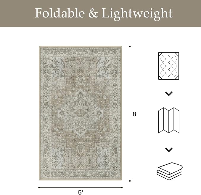 GENIMO Outdoor & Indoor Area Rug 5'x8', Waterproof, Non-Shedding, Easy Cleaning - Image 2