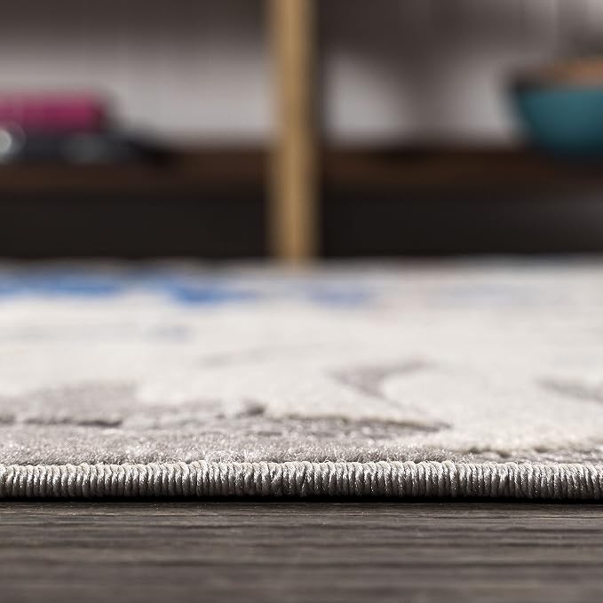 JONATHAN Y Tropics Palm Leaves Indoor Outdoor Area Rug 3X5 Gray/Blue, Boho - Image 12