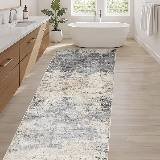 Runner Rug Kitchen Washable Rugs: 2x6 Non-Slip Abstract Soft Modern Stain - Image 5