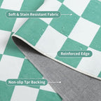 Terrug Green and White Checkered Rug - Image 5