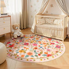 4ft Area Rugs for Living Room Vacuum-Friendly Machine Washable Area Rug Flower - Image 7