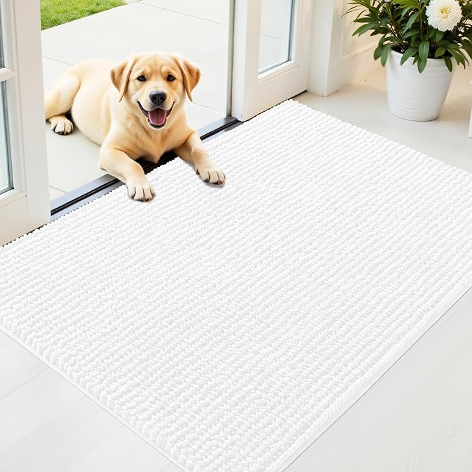 OLANLY Dog Door Mat for Muddy Paws 44x32, Ultra Absorbent Chenille Mud Doormat by OLANLY