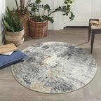 Lahome Modern Abstract Round Rug - 3Ft Small Washable Kitchen Round Area Rug - Image 3
