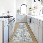 2'6''x8' Runner Rugs Washable Rug: Modern Abstract Hallway Runner Rug Indoor by GENTDRIZZ