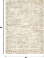 Soalmost 5x7 Area Rugs Beige Low Pile Indoor Washable Trendy Faded Style Rugs - Image 2