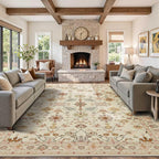 Rugxara Large 9X12 Rugs for Living Room Bedroom, Washable Rug, Vintage Boho - Image 3