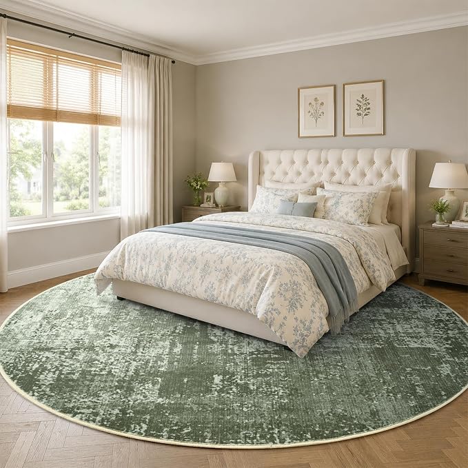 6Ft Round Area Rugs for Living Room, Soft Non-Slip Washable Rugs Modern - Image 3