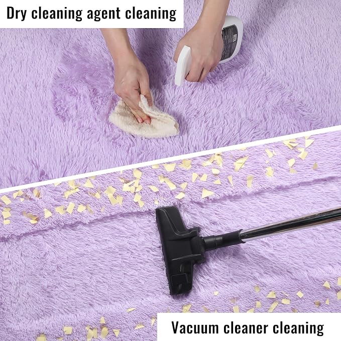 PAGISOFE Fluffy Soft Purple Rug 4' x 6' Rug, Shaggy Rugs - Image 6