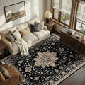 RELEANY Area Rugs 5'x7' Washable Non-Slip, Floral Vintage Distress Medallion by RELEANY