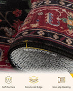 RELEANY Area Rugs 3'x4' Washable Non-Slip, Floral Vintage Distress Medallion - Image 2