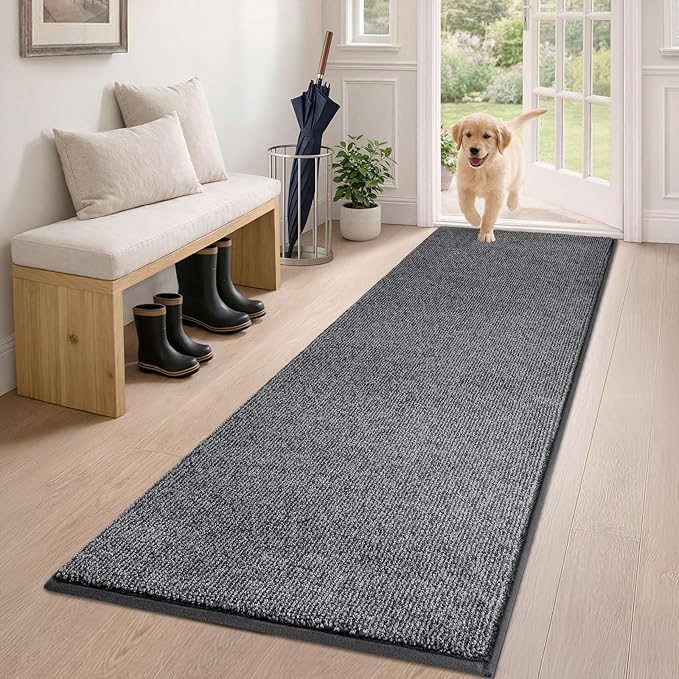 PURRUGS Dirt Trapping Door Mat 24" x 59", Non-Slip Machine Washable Entry Rug by PURRUGS