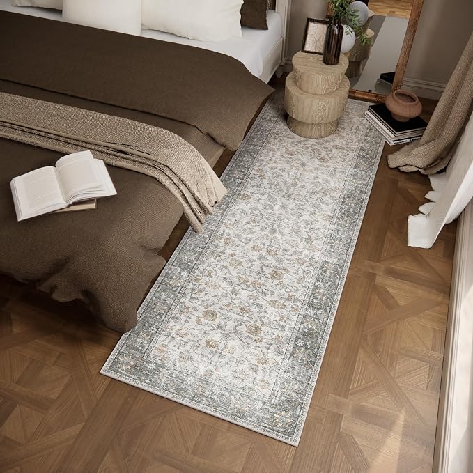 Washable Kitchen Rug Runners for Hallways: 2'x6' Bedroom Rug Non Slip Low-Pile - Image 2