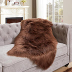 EasyJoy Ultra Soft Fluffy Shaggy Area Rug, 2 x 4 ft, Coffee | Sheepskin - Image 4
