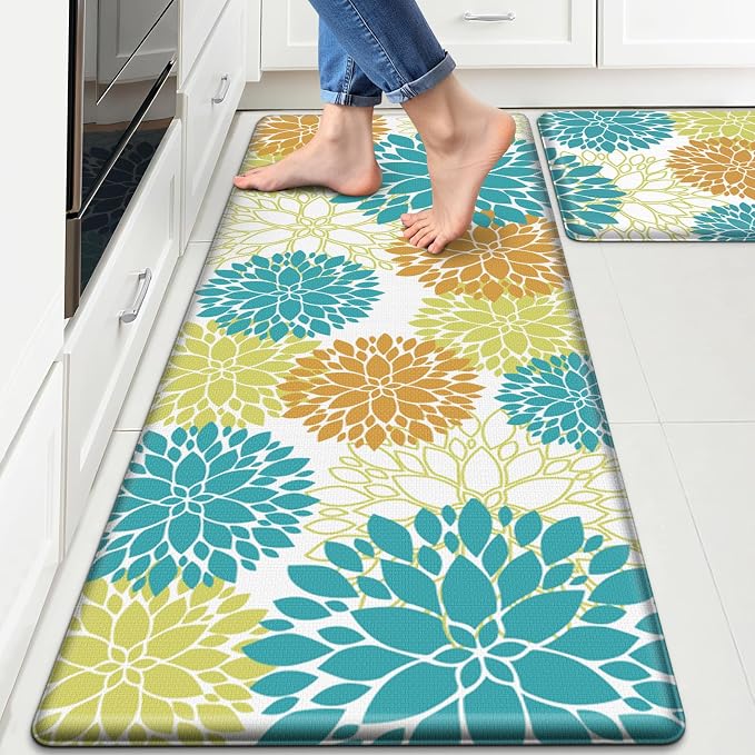 StepLively Kitchen Mats for Floor 2PCS, 0.47" Anti Fatigue Mats for Kitchen by StepLively