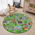 Capslpad Green Car Road Kid Rug Carpet Playmat by CapslpadDirect