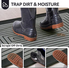 Front Door Mat 17''x30'', Absorbent Dirt Resist Washable Non Slip Low-Profile - Image 3