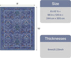 GENIMO 8x10 Washable Area Rug, Non-Slip Vintage Boho Floral Carpet, Large Area - Image 2