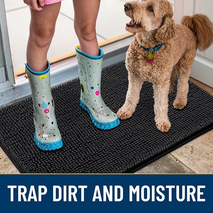 Smiry Dog Door Mat for Muddy Paws 71x46, Absorbent Dirt Trapper, Non-Slip - Image 3