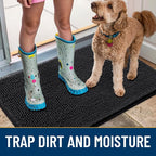 Smiry Dog Door Mat for Muddy Paws 40x32, Absorbent Dirt Trapper, Non-Slip - Image 3