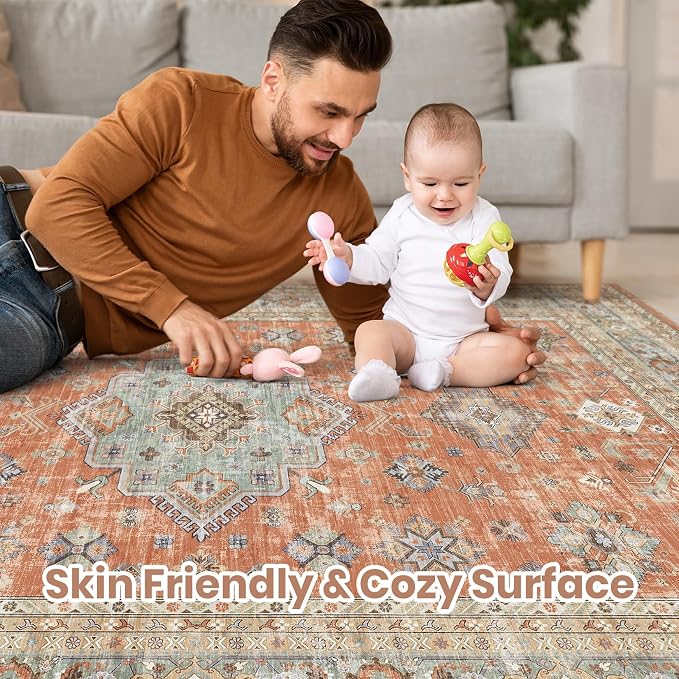 Vintage Living Room Area Rug 5x7 - Image 3