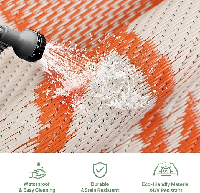 GENIMO Outdoor Rug Waterproof for Patio Decor, Large Area Rugs Mats for RV - Image 6
