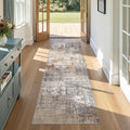 DMOYEST Washable Runner Rug for Hallway: 2.6x8 Neutral Modern Abstract Low Pile by DMOYEST