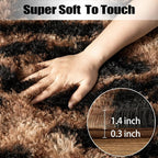 qulint Leopard Rug for Living Room, 5x7 Fluffy Carpet for Bedroom Soft Shaggy - Image 4