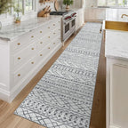 KUTA Long Hallway Runner Rug 2.6x16 Non-Slip Washable, Moroccan Vintage Beige - Image 2